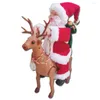 Kerstdecoraties Santa Riding eland grappig elektrisch speelgoed met spelen muziek kinderen perfect poppen cadeau kind decor