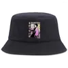 Berets Herren Caps Unisex Shinobu Kawaii Japanischer Anime Druck Baumwolle Mode Manga Panama Hut Frauen Harajuku Faltbare Angeln Eimer Hüte