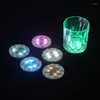 Table Mats 5pcs/pack Wine Bottle LED Coasters Lights Drinking Glass Color Changing 3 Modes Flat Foam Core Board Nightclub Party Accessories