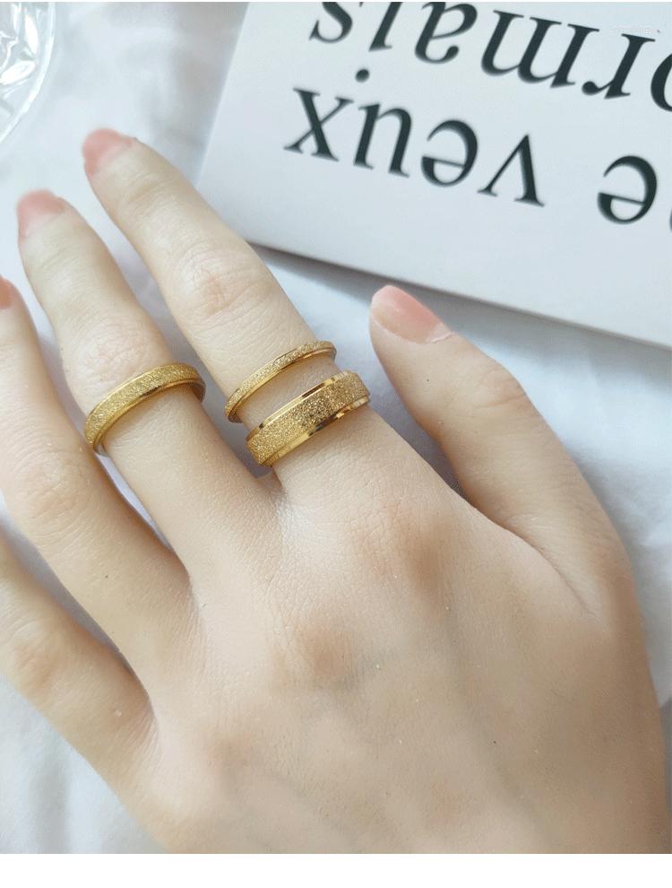 Wedding Rings Yun Ruo 2022 Niet-fading eenvoudige eenvoudig mat titanium stalen paar ring voor man vrouw persoonlijkheid 18k goud roze staart
