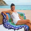 Tappeti Lotus Mandala Coperta rotonda Tappeto Arazzo Nappa Coperta da spiaggia Hippie Boho Tappetino da yoga Copritavolo da picnic