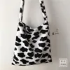 Sacs de soirée dames sac seau portefeuille mignon vache motif sac à main concepteur épaule luxe en peluche grande capacité