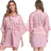 Indumenti da notte da donna in raso di seta da donna tinta unita Kimono Accappatoi casa vestaglia corta camicia da notte estiva con scollo a V indumenti da notte Lingerie T221006