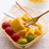 6 cores de aço inoxidável Forks Multicolor Fruit Salad Cake Uvil Fork para Snack Dinnerware Kitchen Bar Tools Rre14698
