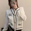 고객은 종종 여성 외부 복사 재킷 슬림 스웨트 셔츠 여성 디자이너 재킷 검은 흰색 긴 소매 코트 초충 사이즈 S-L 2022