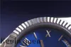 Montres mécaniques automatiques pour hommes Casual President Hommes Bracelet en argent Cadran bleu Montres-bracelets de créateurs suisses Date du jour 40mm Mode Ca241E