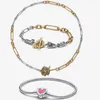 Pulseiras Love Charm s925 com fivela em T colar de duas cores ajuste original joias Pandora presentes femininos