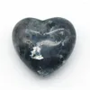 Figurines décoratives Natural Love Puff Heart Shaped Healing Crystal Black Flash Labradorite Gem Pocket Palm Worry Stone Vente en gros pour