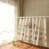 Curtain Cartoon Cotton Linen Half Shading For Kitchen Door Window Bedroom Home Cafe Tab Top Decoration