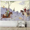 Tapisses Médiéval Warrior Tapestry Mur suspendu ancienne culture imprimé Hippie Cloth Home Decor Vintage 221006