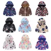 Jackets Kids Girls Boys Autumn Outerwear Jackets Zipper Windbreaker Coats White Flower Hoodies Size 1 2 3 4 5 6 7 Year Children Clothing 2201006