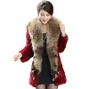 Women's Fur Wave Cut Natural Coats Outerwear Women Large Whole Skin Raccoon Dog Collar Fashion Jackets 2022 Autumn Winter