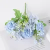 Flores decorativas 3pcs Artificial Silk Hydrangea Bouquet Vaso de Natal para Decoração Garland Casamento Casamento Indoor Móveis de plantas falsas