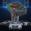 F2 CAR BLUETOOTH FM Sändare MP3 Player USB -laddare med färgglad LED -bakgrundsbelysning Dual USB Fast Charger Car Accessories