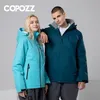 Skidåkning Suits Copozz Suit Mountain Waterproof Snowboard varm jacka och byxor Set män kvinnor vinter utomhus kvinnlig snö 220930