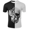 T-shirts pour hommes Horreur Crâne T-shirt Animal 3dt Chemise Hip Hop Impression 3d Drôle O-cou Surdimensionné Décontracté