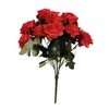 Decorative Flowers 10 Heads/Bouquet Artificial Rose Flower Bouquet Simulation Home Office Floral Decor Wedding Festival Fake