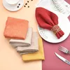 Cotton Linen Cloth Table Napkin Hotel Restaurant Napkins Solid Color Wedding Handkerchief Party Event Dinner Decoration Placemat Servilleta De Mesa