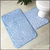 Badmatten Badmat 2-delige Set Cobblestone Patroon Toilet ER voetkussen Niet-slip Absorberende badkamer Doormat Flanel Soft Rug Car Bdebag DHQX7