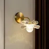 Decorative Flower Bedside Wall Lamps LED hotel aisle sconce Gold Lotus Light for Bedroom Home Living Room Bathroom