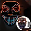 Masques De Fête Masques De Fête Fournitures De Fête Maison Jardin Nouveau Designer Masque Visage Décorations D'Halloween Glow Pvc Matériel Led H Dhfag Drop Dh50Q