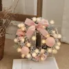 Decorações de Natal 30 cm de porta de flor de vime artificial pendurada na cor de corda com decoração de parede leve para festa em casa #ew 220930