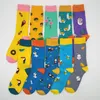 Chaussettes pour hommes 10 paires/pack mode drôle pour hommes femmes amusant fou coloré Cool nouveauté mignon Animal décontracté coton robe heureuse