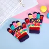 Mode lettre imprimer enfants gants colorés tricotés bébé filles garçons plein doigt gants automne hiver chaud bambin mitaines