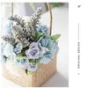 Fleurs décoratives Mobilier de haute qualité tenant un bouquet artificiel de simulation Bouquets de fleurs en soie attachés à la main Salon Chambre à coucher Maison