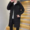 Veste longue à capuche pour hommes, coupe-vent, pardessus mode coréenne, manteaux Streetwear à capuche, grande taille 8XL