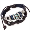 Charm Bracelets Fashion Charms Bracelets Infinity Mtilayer Handmade Blue Rhinestone Alloy Circle Leather For Men Jewelry Wh Mjfashion Dhpc7