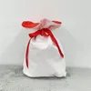 Сублимация Рождество Санта -мешка заготовки Двойной слой рождественский холст подарочный пакет с конфетами.