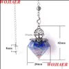 Pendentif Colliers Géométrie Pendums de guérison Chakra Agate Lapis Pendentif Antique Arbre de vie Cristal Pierre précieuse Pendum Pendo Bo945 Sport1 Dhktx