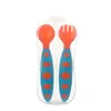 Mère et bébé alimentation cuillère en silicone pour enfants manger fourchette alimentation vaisselle ensemble formation alimentaire complémentaire produits en gros 2321 E3