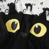Девушки платье Prowow 26y Girl Halloween Платье черная кошачья печать мультипликационные платья принцессы для девочек костюм на Хэллоуин для детей 2201006