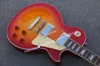 Custom 1959 cherry red tiger flame electric guitar solid mahogany body Chrome hardware