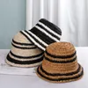 Berets Women's Beach Hat Cap 2022 Balaclava Rafia Sun Visor Straw Panama for Girls Summer