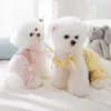 개 의류 봄과 여름 내셔널 스타일 컬러 자수 4 개의 다리 된 슬링 고양이 얇은 작은 애완 동물 옷 드레스 치마 강아지