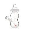 Bongo de vidro transparente para garrafa de bebê de 7,9 polegadas - percolador difuso de haste inferior, junta masculina de 14 mm