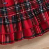 Filles Robes Qunq Automne Hiver Filles Princesse Robe De Noël Sol Anglais Plaid et Ceinture Falbala Robes Casual Enfants Clouthes Âge 3T8T 2201006