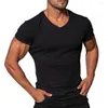 Men's Casual Shirts Summer Tee Shirt Skin-touching Men T-shirt Soft Texture Short Sleeve Chic Solid Color Simple