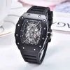 SUPERCLONE PAN WEIBO FASHOUD MILLEN MECHANISCHE SKUL Trendy Heren polshorloge Persoonlijkheid Richa Silicone Tape Leisure Sports Watch 6m1d