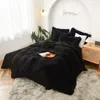 Fluffy Velvet 27 Colors Bedding Set Mink Fleece Duvet Cover Flat Fitted Sheet Pillowcases Queen King size 4/6/7pcs Customizable LJ201127