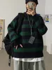 Dames truien herfst winter gebreide gestreepte trui vrouwen casual oversized pullovers truien losse warme jumper streetwear tiener gebreide kleding 221006