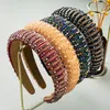 10 Stile High-End-Damen-Schwamm-Stirnband, einfach, breitseitig, modisch, handgefertigt, mit Perlen, Netz, rot, Temperament-Stirnbänder, koreanische Haar-Accessoires B12