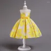 Abiti da ragazza Neonate Cielo Blu Rosa Giallo Disponibile Fiori veri con pizzo Vestido De Princesa Novia 2022