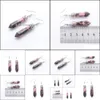 Dangle Chandelier Natural Rhodochrosite Gemstone Dangle Earrings Hexagonal Pointed Reiki Chakra Beads For Women Jewelry Ffshop2001 Dhi8V