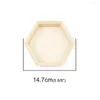 Jewelry Pouches Natural Wood Display Plate Hexagon Earrings Necklace Bracelet Storage Box Carrying Case Po Prop Organizer 1PC