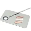 Home Supplies Beauty Stainless Steel Makeup Nail Eye Shadow Foundation Mixing Palette Spatula Cosmetic Tool SN4204