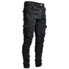 Men's Pants Jeans Casual Cotton Denim Ripped Distressed Hole New Fashion Male Elastic Waist Skinny Streetwear G220929